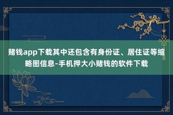 赌钱app下载其中还包含有身份证、居住证等缩略图信息-手机押大小赌钱的软件下载